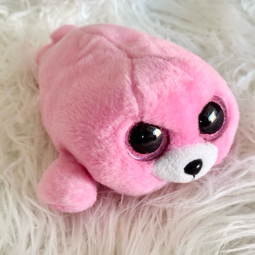 Ty Beanie Pink Seal New Condition Stuff Animal 8” Long